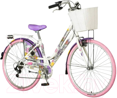 Велосипед Visitor Holicolor 28 2020 / 1280140 (17, белый/розовый/фиолетовый)
