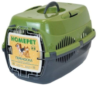 Переноска для животных Homepet Средняя 78855 (49x33x32см, оливково-серый) - 