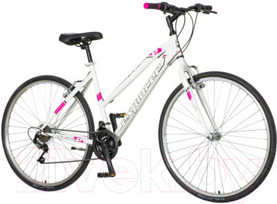 Велосипед Explorer Lady Mtb 28/19 2021 / 1281044 (белый/розовый/черный)