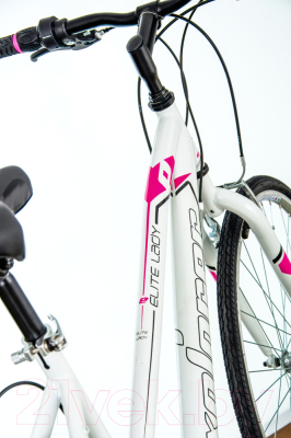 Велосипед Explorer Lady Mtb 28/19 2021 / 1281044 (белый/розовый/черный)