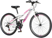 Велосипед Explorer North 26/14 2021 / 1261093 (белый/серый/розовый) - 