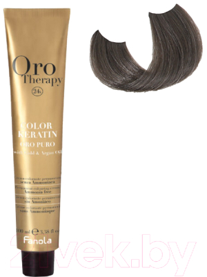 Крем-краска для волос Fanola Oro Puro Безаммиачная с кератином частицами золота тон 5.1 (100мл, светлый каштан пепельный)