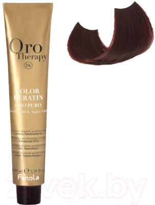 Крем-краска для волос Fanola Oro Puro Безаммиачная с кератином частицами золота тон 5.5 (100мл, светлый каштан махагон)