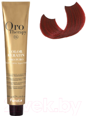 Крем-краска для волос Fanola Oro Puro Безаммиачная с кератином частицами золота тон 5.6 (100мл, светлый каштан красный)