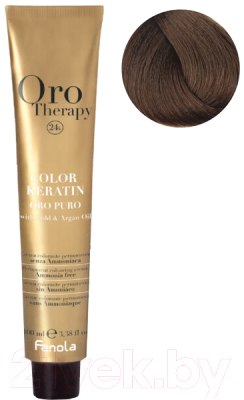 Крем-краска для волос Fanola Oro Puro Безаммиачная с кератином частицами золота тон 6.0 (100мл, темный блонд)