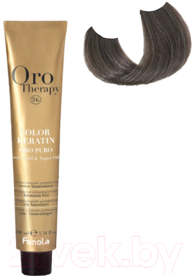 Крем-краска для волос Fanola Oro Puro Безаммиачная с кератином частицами золота тон 6.1 (100мл, темный блонд пепельный)