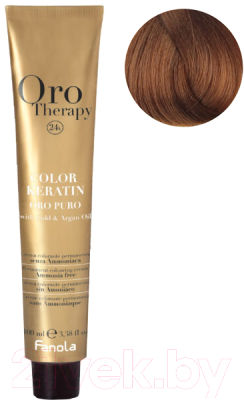 Крем-краска для волос Fanola Oro Puro Безаммиачная с кератином частицами золота тон 6.3 (100мл, темный блонд золотистый)