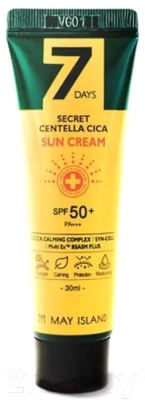 Крем солнцезащитный May Island 7 Days Secret Centella Cica Sun Cream SPF50+ PA+++ (30мл)
