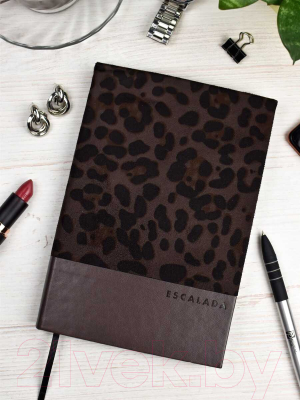 Ежедневник Escalada Леопард / 64216 (160л, темно-коричневый)