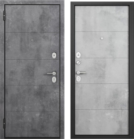 Входная дверь Mastino F3 Family Eco PP черный муар металлик/бетон темный/бетон серый (86x205, левая) - 