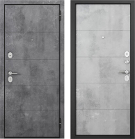 Входная дверь Mastino F3 Family Eco PP черный муар металлик/бетон темный/бетон серый (86x205, правая) - 
