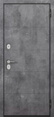 Входная дверь Mastino F3 Family Eco PP черный муар металлик/бетон темный/бетон серый (86x205, правая)