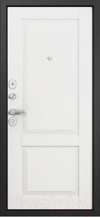 Входная дверь Mastino F4 Family Eco PP черный муар металлик/авокадо/белый матовый