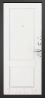 Входная дверь Mastino F4 Family Eco PP черный муар металлик/авокадо/белый матовый (86x205, правая)