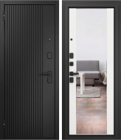Входная дверь Mastino T1 Trust Eco PP черный муар металлик/черный матовый/белый софт (86x205, левая) - 