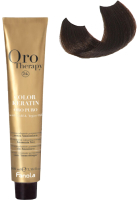 Крем-краска для волос Fanola Oro Puro Безаммиачная с кератином частицами золота тон 1.0 (100мл, черный) - 