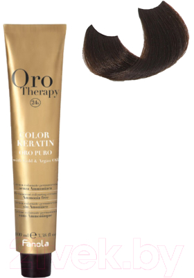 Крем-краска для волос Fanola Oro Puro Безаммиачная с кератином частицами золота тон 1.0 (100мл, черный)