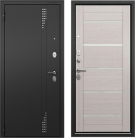 Входная дверь Mastino T2 Trust Eco MP черный муар металлик/черный муар/бьянко ларче (86x205, левая) - 