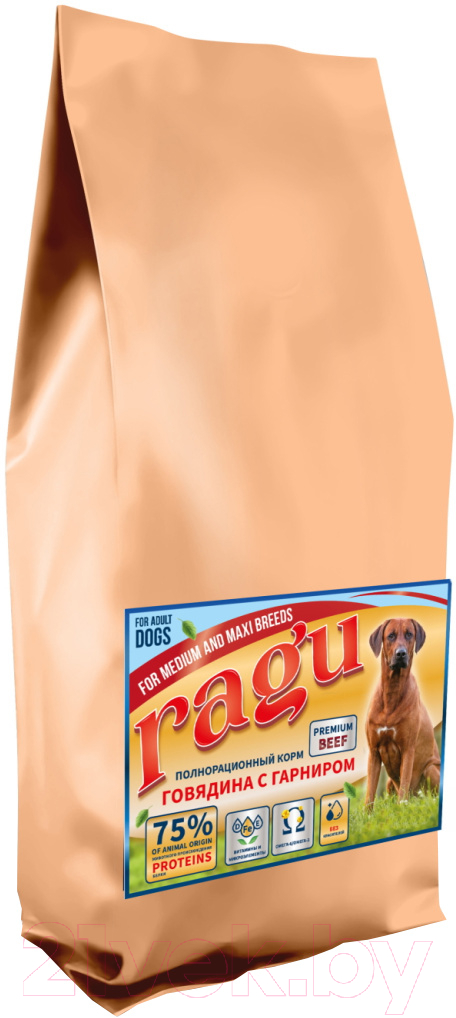 Сухой корм для собак Ragu Для взрослых собак средних и крупных пород говядина с гарниром