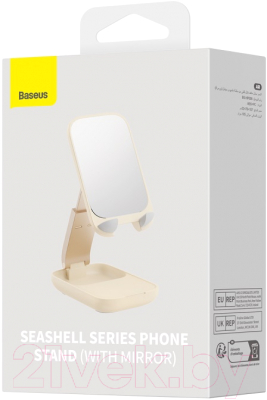 Держатель для смартфонов Baseus Seashell Series с зеркалом / B10551501411-00 (розовый)