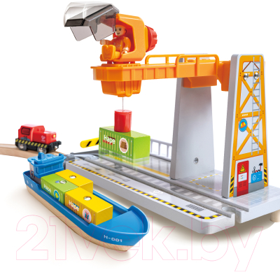 Железная дорога игрушечная Hape Ж/Д Доставки груза в порту / E3790_HP