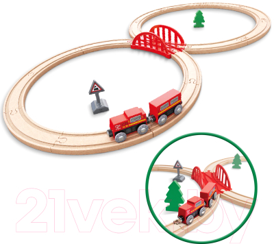 Железная дорога игрушечная Hape Классический набор / E3793_HP