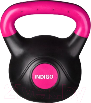 Гиря Indigo IN125 (6кг, черный/розовый)