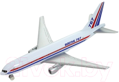 Самолет игрушечный Welly Boeing B767 / AV98835ST-W (белый)
