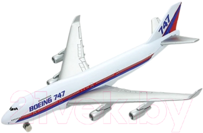 Самолет игрушечный Welly Boeing B747 / AV98837ST-W (белый)