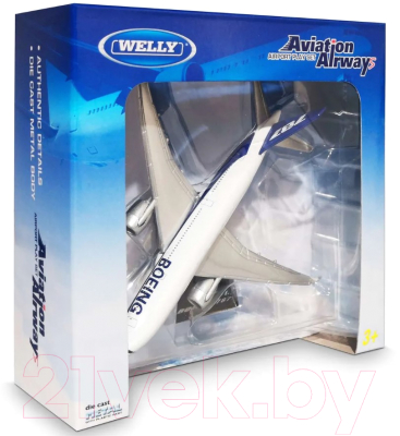 Самолет игрушечный Welly Boeing B757 / AV98842ST-W (белый)