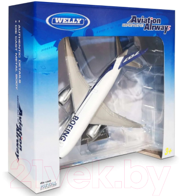 Самолет игрушечный Welly Boeing B787 / AV98846ST-W (белый)