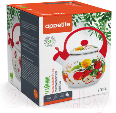 Чайник со свистком Appetite Яблоки FT7-AP