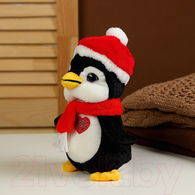 Мягкая игрушка Sima-Land Пингвин в шапочке / 9672624 (черный)