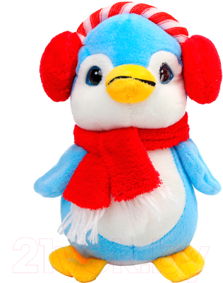 Мягкая игрушка Sima-Land Пингвин в наушниках / 9672622 (синий)