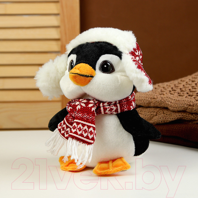 Мягкая игрушка Sima-Land Пингвин в шапочке / 9672633 (черный)