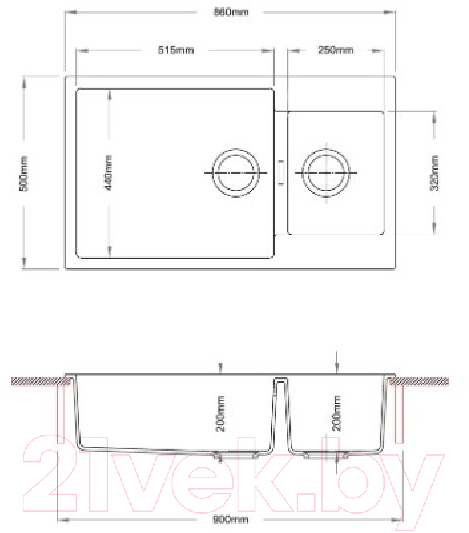 Мойка кухонная Longran Enigma ENG860.500 15