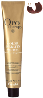 Крем-краска для волос Fanola Oro Puro Безаммиачная с кератином частицами золота тон 6.5 (100мл, темный блонд махагон) - 