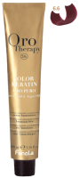 Крем-краска для волос Fanola Oro Puro Безаммиачная с кератином частицами золота тон 6.6 (100мл, темный блонд красный) - 