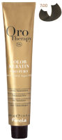 Крем-краска для волос Fanola Oro Puro Безаммиачная с кератином частицами золота тон 7.00 (100мл, интенсивный блонд) - 