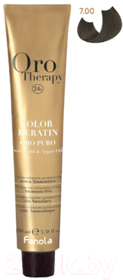 Крем-краска для волос Fanola Oro Puro Безаммиачная с кератином частицами золота тон 7.00 (100мл, интенсивный блонд)