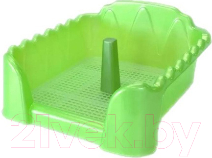 Туалет-лоток Homepet Со столбиком 70087 (53x43x19см, зеленый перламутр)