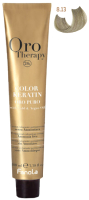 Крем-краска для волос Fanola Oro Puro Безаммиачная с кератином частицами золота тон 8.13 (100мл, светлый блонд бежевый) - 