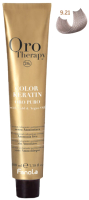 Крем-краска для волос Fanola Oro Puro Безаммиачная с кератином частицами золота тон 9.21 (100мл, очень светлый блонд фиолетово-пепельный) - 