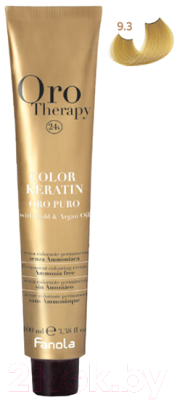 Крем-краска для волос Fanola Oro Puro Безаммиачная с кератином частицами золота тон 9.3 (100мл, очень светлый блонд золотистый)