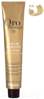 Крем-краска для волос Fanola Oro Puro Безаммиачная с кератином частицами золота тон 9.31 (100мл, очень светлый блонд песочный)