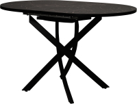 Обеденный стол Мир стульев №31 120x80x30 (мрамор марквина черный/черный муар) - 
