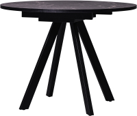 Обеденный стол Мир стульев Саен 27 100x100/30 (мрамор марквина черный/черный муар) - 