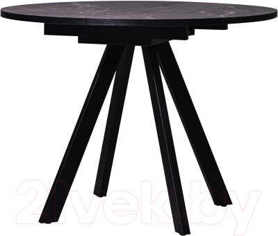 Обеденный стол Мир стульев Саен 27 100x100/30 (мрамор марквина черный/черный муар)