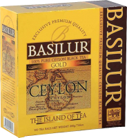 Чай пакетированный Basilur Ceylon The Island Of Tea Gold Black (100пак) - 