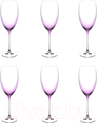 Набор бокалов Bohemia Viola 40729/90601/450 (6шт, розовый люстр)